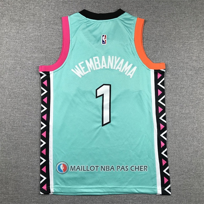 Maillot Enfant San Antonio Spurs Victor Wembanyama NO 1 Ville 2022-23 Vert